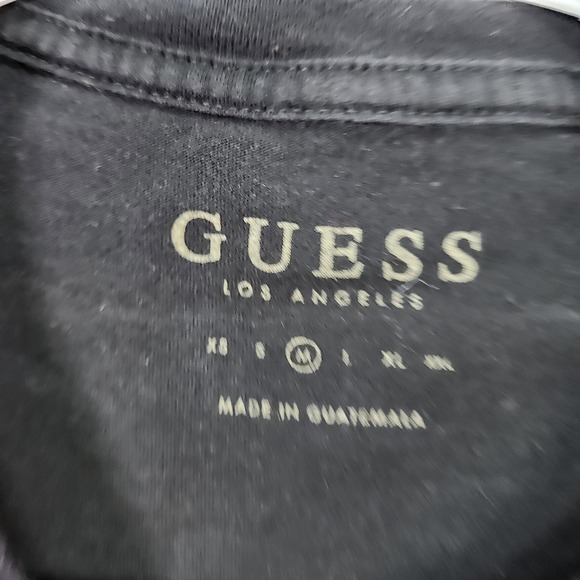 GUESS Shirt Mens Medium Black Panther Rhinestone Logo Graphic Tee Crewneck - Picture 2 of 6